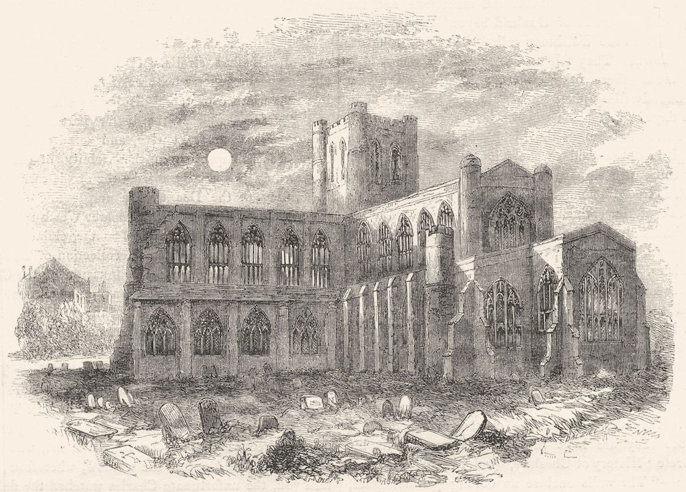 CHESHIRE. Chester Cathedral 1850 old antique vintage print picture